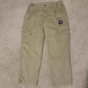 Bocomal FR Flame Resistant Mens 38x32 Cargo Field Pants Canvas Khaki Tan